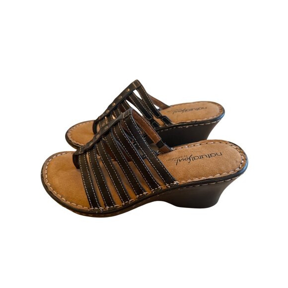 Natural Soul Size 6.5 Women’s by Naturalizer Strappy Wedge Sandals Black - Picture 11 of 14